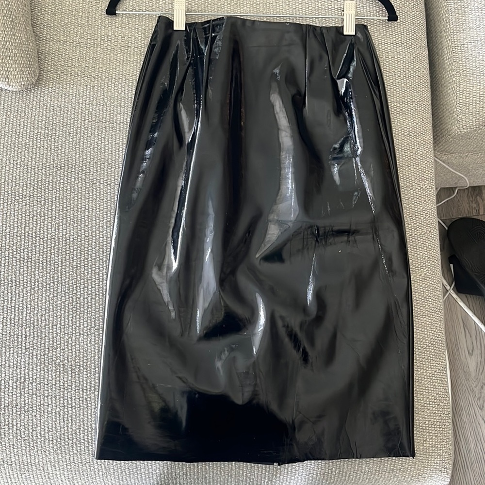 TopShop Black Latex Skirt
